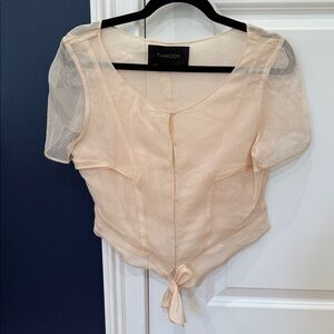 Thakoon Women's Peach Sheer Blouse